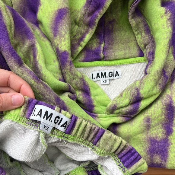 I.AM.GIA Tatiana Sweatsuit Matching Set Green Purple XS - Picture 8 of 9